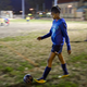 Alexandria Johnson practices soccer. (NPR)